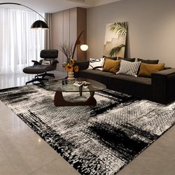 Living Room Carpet 2024 New Model Light Luxury High-End Sofa Coffee Table Rug Modern Simple Black Stain-Resistant Bedroom Floor Mat