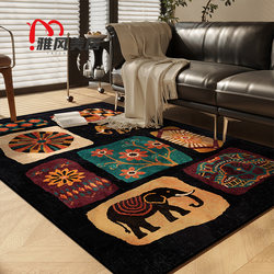 Retro Style Living Room Carpet 2025 New Style Accessible Luxury and High-End Vintage Black Stain-Resistant No-Wash Home Bedroom Floor Mat
