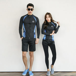
Korean couple long-sleeved diving suit split swimsuit jellyfish snorkeling surfing suit men and women sun protection quick-drying suit