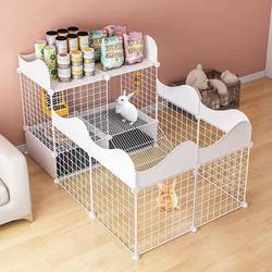 Rabbit cage for home indoor air-ventilated pets with large fence automatic manure cleaning new type rabbit house villa