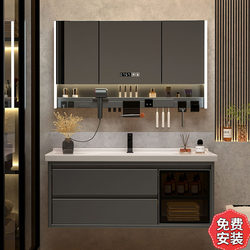 Bathroom Cabinet Washbasin Cabinet Combination Washbasin Ceramic Integrated Basin Bathroom Washstand Mirror Cabinet Modern Simple