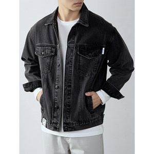 
American Retro Casual Denim Jacket for Men Spring and Autumn 2025 New Trendy Brand Casual Denim Jacket No Ironing and Anti-wrinkle