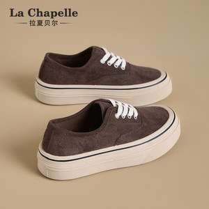 
La Chapelle Thick-soled Canvas Shoes Women's 2026 Spring New Retro Increased Breathable Lightweight Casual Sports Shoes