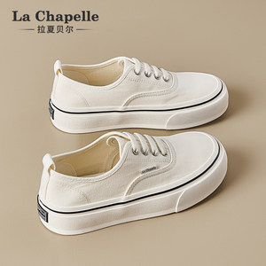 
La Chapelle thick-soled canvas shoes for women 2026 new spring white shoes soft-soled moral training casual sneakers for pregnant women