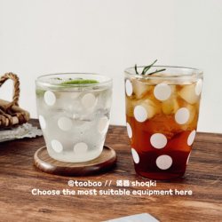 Creative ins Healing White Polka Dot Milk Cup Heat-Resistant Glass Cup Hot Water Cup Cold Drink Iced Americano Coffee Cup