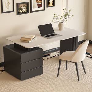 
Italian minimalist pure white slate desk small apartment student home bedroom computer desk writing desk study desk