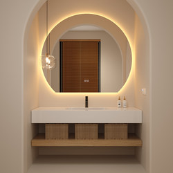 Light Luxury Hotel Seamless Ceramic Integrated Basin Bathroom Cabinet Combination Washbasin Bathroom Vanity