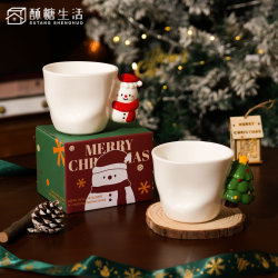 Christmas Gift Snowman Ceramic Mug High-End Household Drinking Cup High-Value Coffee Cup Couple Souvenir