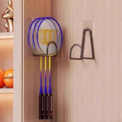 Badminton Racket Storage Rack, No-Drill Racket Display Stand, Tennis Racket Wall-Mounted Rack, Sports Equipment