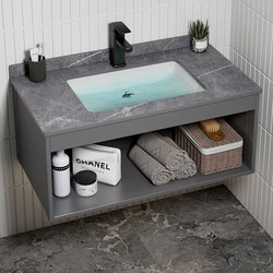 Simple Space Aluminum Wall-Mounted Washbasin Ceramic Wall-Mounted Sink Small Apartment Bathroom Home Washstand