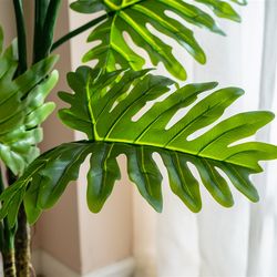 Nordic simulated spring feather plant indoor living room decoration large leaf tropical I artificial tree potted bionic green plant landscaping