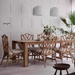 Natural handmade rattan dining chair home balcony retro single rattan chair leisure chair B&B cafe backrest chair