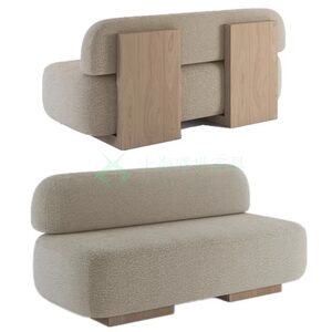 
Nordic simple solid wood sofa wabi-sabi style Chinese retro business office sofa designer lamb velvet sofa
