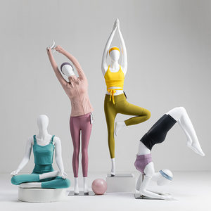 Clothing model props female yoga full body exercise mannequin sports Pilates clothing model props display stand
