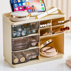 Cosmetics Storage Box, Dressing Table Desktop Organizer, Skin Care Products, Lipstick, Makeup Brushes, Dust-Proof Storage Rack