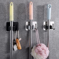 Stainless steel mop clip without punching bathroom storage and finishing hooks Powerful mop clips Mat cloth sticky hook buckle