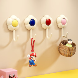 Bathroom Hook with Strong Adhesive, No Drilling Required, Heavy-Duty, Suitable for Dormitory, Bathroom, Kitchen, Wall-Mounted Plastic Traceless Adhesive Clothes Hook