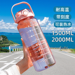 Extra Large Capacity Men's and Women's Student Sports and Fitness High-Temperature-Resistant Straw Drinking Cup 2025 Summer New Water Bottle