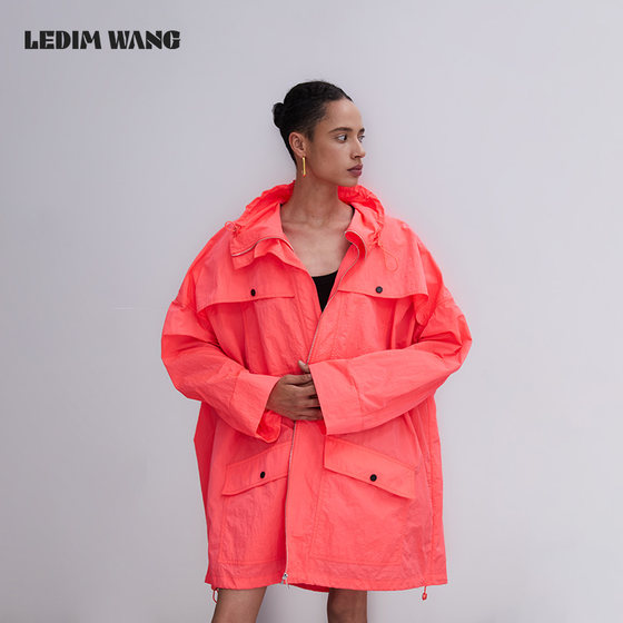 
[Same Model in Celebrity] LEDIM WANG Dopamine Broad Printed Trench Coat Coat for Women Outdoor Outdoor Surgeon Clothes