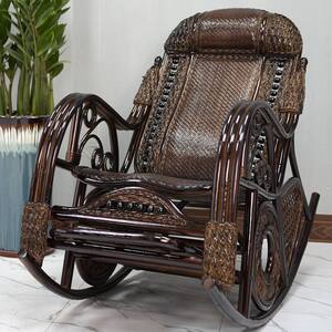 
Rattan natural real rattan rocking chair adult lounge chair elderly lazy chair balcony home leisure solid rattan rocking chair