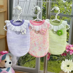 New Spring and Summer Fairy-Style Pet Clothes for Dogs and Cats, Exquisite Vests for Teddy and Bichon, Comfortable and Skin-Friendly, Can Be Used with a Leash