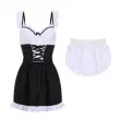 Mèo hầu gái trang phục cos lolita đen trắng cổ điển tạp dề chuông dễ thương gợi cảm lolita Plus size cosplay Hóa Trang Người Hầu Sexy Quyến Rũ Gợi Cảm Khiêu Gợi Set Váy Ngủ Cosplay Bikini Sexy Gợi Cảm 