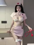 áo váy cosplay y tá Đồng phục y tá cos đồng phục y tá nguyên chất Desire hottie nơ váy ngủ trang phục cosplay đồng phục nhà đồng phục mùa hè thoáng khí đồ ngủ y tá áo váy cosplay y tá 3 mảnh 