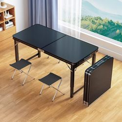 German Outdoor Folding Table, Simple and Portable for Home Use, Camping Picnic Table and Chairs, Street Stall Night Market Table, Aluminum Alloy