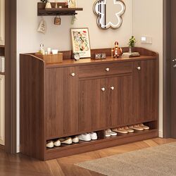 Solid Wood Shoe Cabinet for Home Entrance, New Chinese Style Entryway Cabinet, Indoor Storage Cabinet, Hallway Large Capacity Shoe Rack