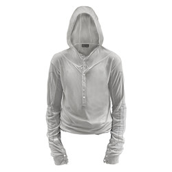 Paiki2025Aw Cross Assassin/Fake Two-Piece Long Sleeve Hooded T-Shirt Slim Fit Design Casual Sweatshirt