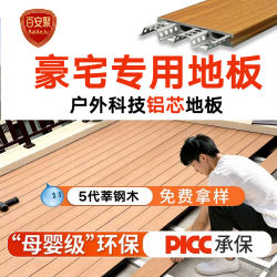 Outdoor Aluminum Alloy Plastic Wood Flooring for Villa Courtyards, Garden Terraces, Balcony Flooring, Anti-Corrosion Wood-Plastic Composite