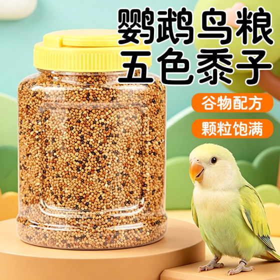 
Small and medium-sized parrot bird food five-color millet millet raw material tiger skin peony black phoenix daily feeding mixed bird feed