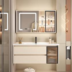 Xinjiang Tibet Hot Cream Wind Accessible Luxury Minimalist Bathroom Washbasin Cabinet Bathroom Cabinet Combination Washbasin Wash