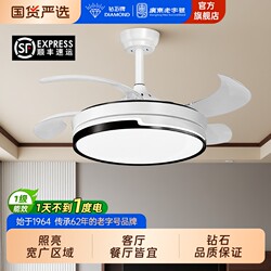 Diamond Brand Fan Light 2026 New Model for Living Room and Dining Room, Household Integrated Ceiling Fan Light, Invisible Fan Light Lr
