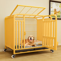Large Pet Dog Cage, Dog House for Medium and Large Dogs, Extra Large Free Space Dog Cage with Separate Toilet