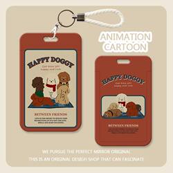 Retro Cute Pet Dog Student Cafeteria Meal Card Badge Holder School Factory Badge Retractable Neck Card Holder High Aesthetic Value Ins Style
