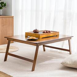Nanzhu bed desk lazy dormitory folding small table solid wood kang table student study table simple bay window table