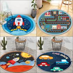 Cute cartoon children's room round carpet bedroom study silent computer chair swivel chair floor mat tent hanging basket floor mat