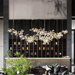 Hotel lobby sales department sand table chandelier non-standard ginkgo leaf branch art lamp banquet hall catering engineering lamp