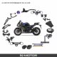 AJ-MOTOR SPORT Samsung joint plate separation handlebar raised pedal fuel tank cover bow guard suitable for Yamaha R25