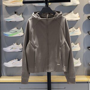 
Li Ning genuine fitness series women's classic retro breathable zipper hooded jacket AWDV512-6