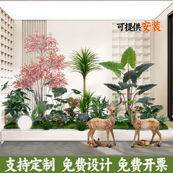 Artificial Green Plant Landscaping Combination for Window Decoration, Fake Plants for Commercial Landscape Design, Garden Arrangement, Indoor Ambiance Tree