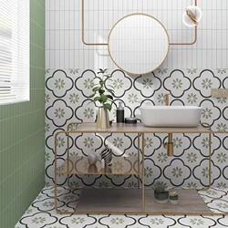 Small Floral Tiles, Simple Retro Fresh Style, Popular in Kitchens and Bathrooms, for Restaurant Chains, Cafes, Hotels, and Guesthouses, Wall and Floor Tiles 200