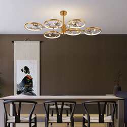 All copper new Chinese chandeliers living room lamp plum blossom branch dining room lamp light luxury creative LED art lamp