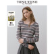 TeenieWeenie Bear Women's Sweater Winter Square Neck Contrast Color Jacquard Hollow Retro Casual Fashion Top
