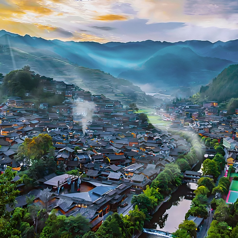 1-6人纯玩小团贵州旅游4天3晚黄果树千户 苗寨小七孔亲子度假游