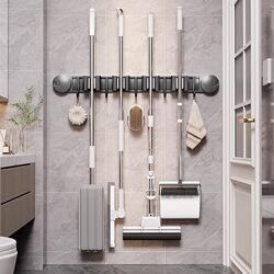 German Precision Suction Cup Mop Wall-Mounted Clip for Toilet and Bathroom, No-Drill Wall Storage Magic Tool, Bathroom Shelf
