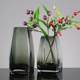 European -style simple square mouth vase Vase Glass transparent hydroponic plant light luxury flower device home living room simple utensils
