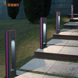 New solar lawn light European outdoor LED aluminum profile grass lamp modern simple square lawn light