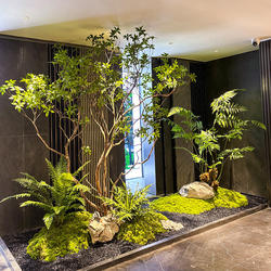 High-End Horsewood Green Plant Landscaping, Window Display Plants, Indoor Artificial Banyan Tree Decoration, Large Fake Tree, Minimalist Landscape